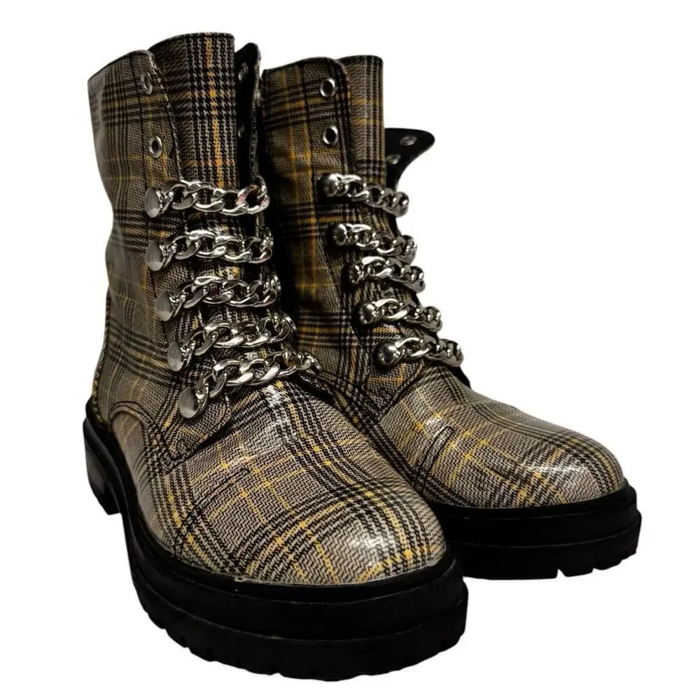 Circus by Sam Edelman Women's Gili Fashion Boot, Yellow Multi Zip Up Size 6.5